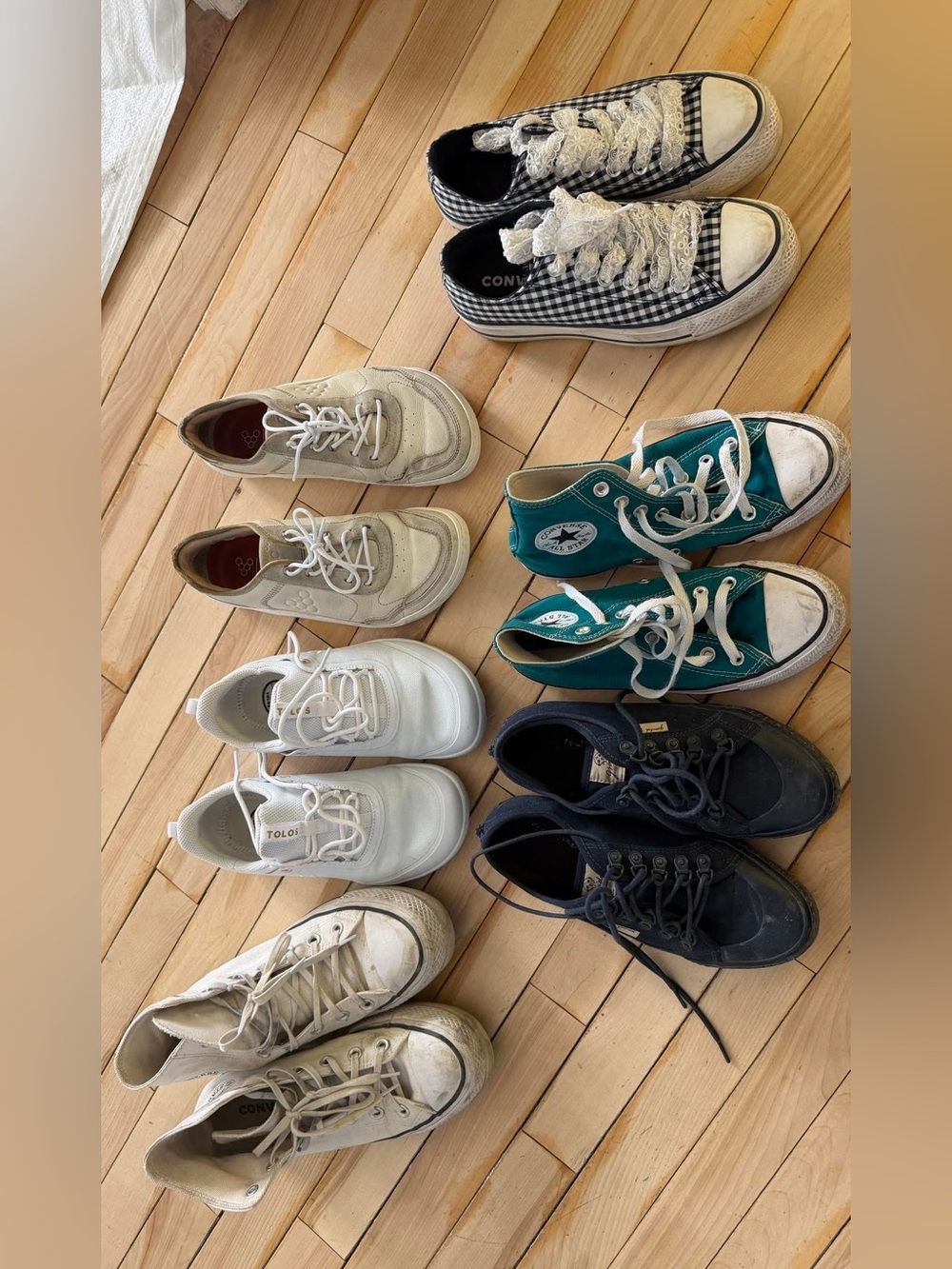 Assorted Casual Sneakers Bundle - Teal, Black, White, Cream